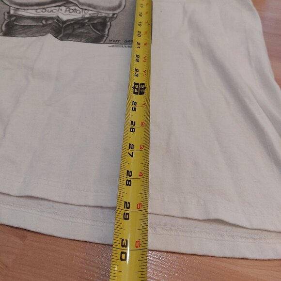 Vintage 1994 hanes double White  The Simpsons Homer Cartoon Couch Potato Tshirt - Picture 8 of 10